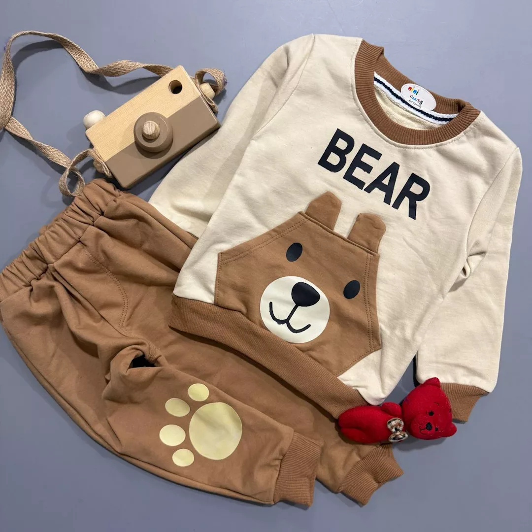 بلوز شلوار خرس جیب گوش دار Bear سایز 35،40 کد 5750