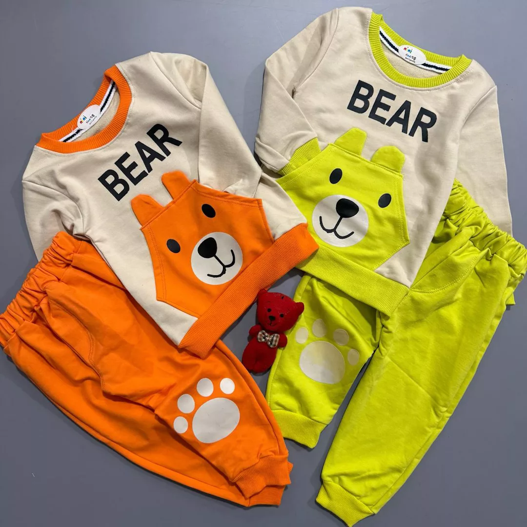 بلوز شلوار خرس جیب گوش دار Bear سایز 35،40 کد 5750