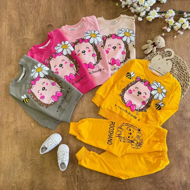 بلوز شلوار جوجه تیغی و گل سایز ۳۵ تا ۴۵ کد ۵۷۹۷