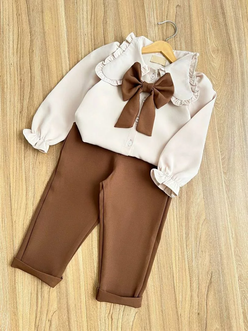 شومیز و شلوار پاپیون سایز ۴۰ تا ۵۵ کد ۵۷۸۸