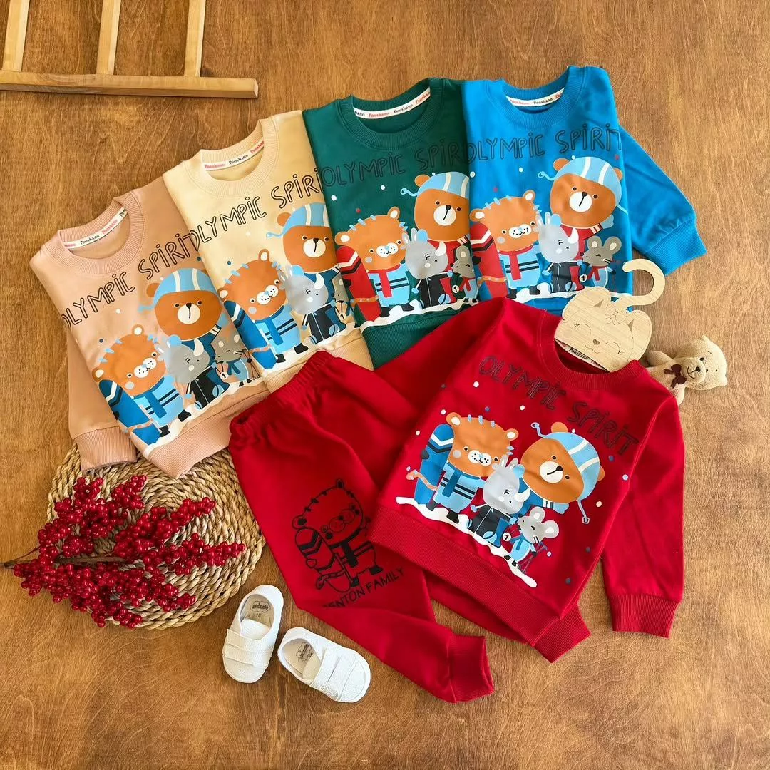 بلوز شلوار المپیک زمستانی حیوانات سایز ۳۵ تا ۴۵ کد ۵۷۳۳