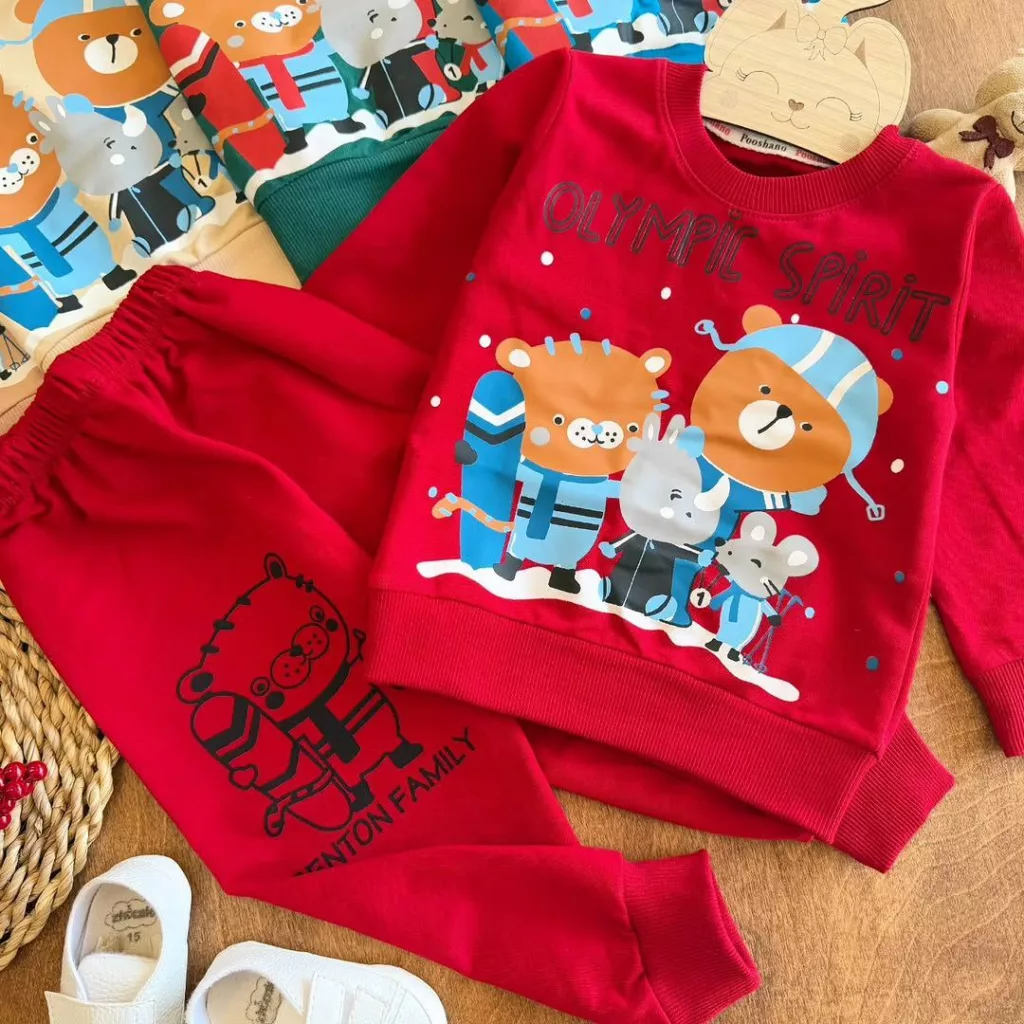 بلوز شلوار المپیک زمستانی حیوانات سایز ۳۵ تا ۴۵ کد ۵۷۳۳