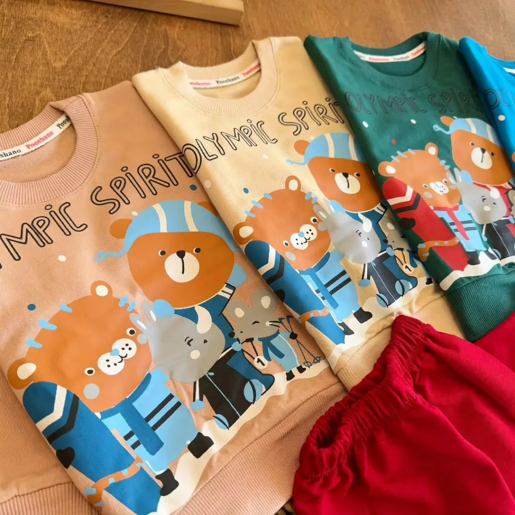 بلوز شلوار المپیک زمستانی حیوانات سایز ۳۵ تا ۴۵ کد ۵۷۳۳