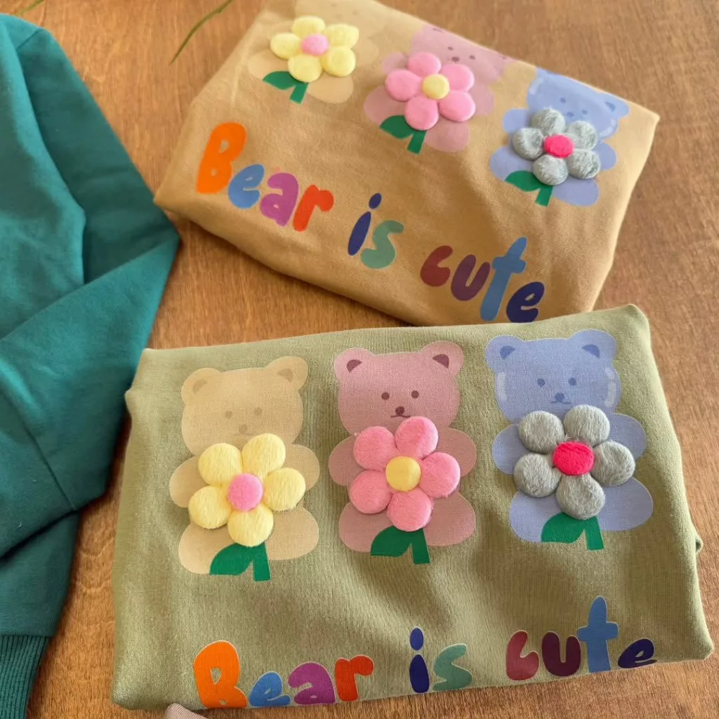 بلوز شلوار سه خرس گل برجسته (nc) سایز ۴۰،۴۵ کد ۵۷۴۲