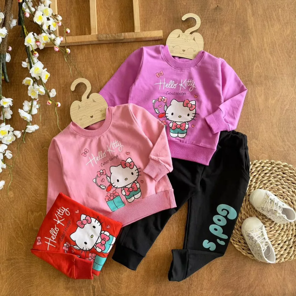 بلوز شلوار کیتی Hello Kitty سایز ۳۵،۴۰ کد ۵۷۴۳