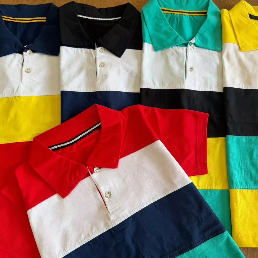 تیشرت تک پرچمی یقه دار سایز ۵۰،۵۵ کد ۵۷۴۵