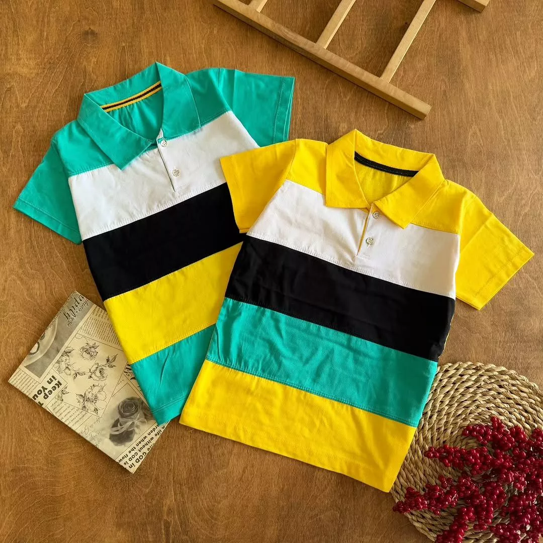 تیشرت تک پرچمی یقه دار سایز ۵۰،۵۵ کد ۵۷۴۵