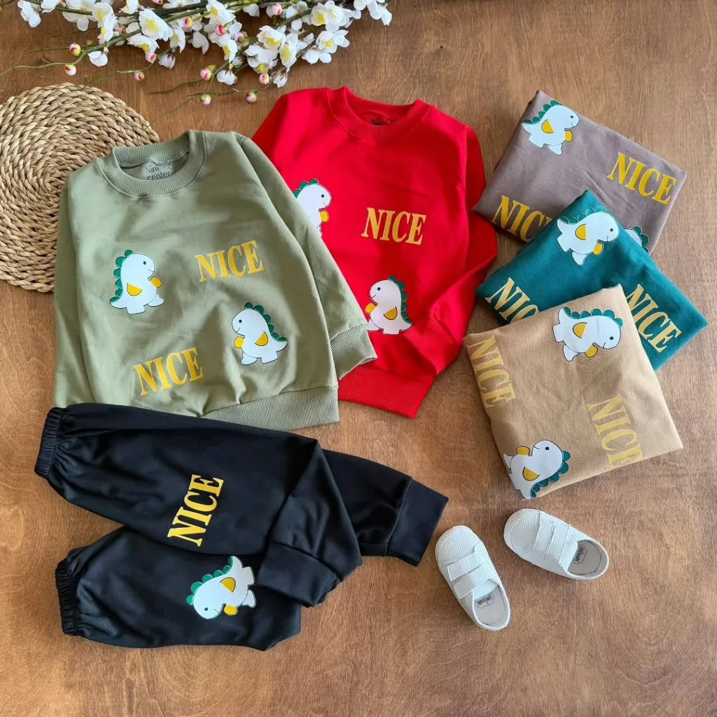 بلوز شلوار دایناسور کوچولو nice سایز ۴۰،۴۵ کد ۵۷۴۶