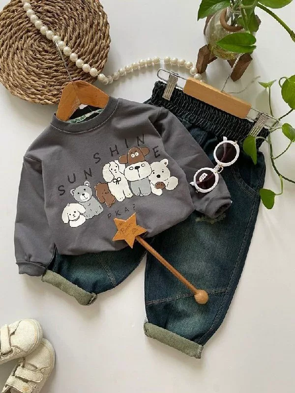 بلوز شلوار لی حیوانات sun shine سایز ۳۵ تا ۵۰ کد ۵۸۱۴