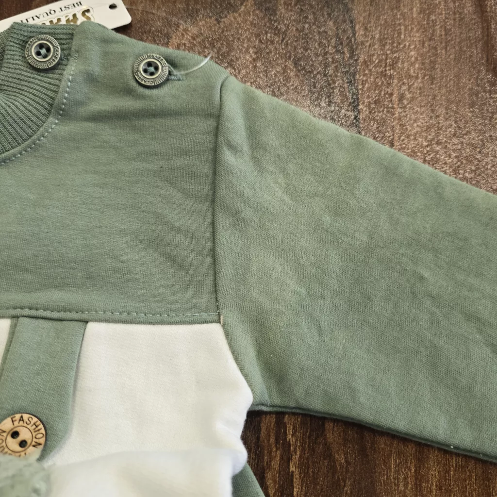 بلوز شلوار سبز خرس پشمالو (ایراددار) کد ۴۹۷۴-1