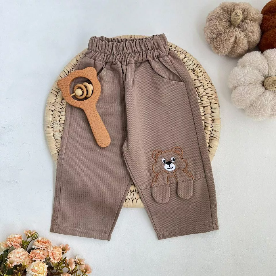 شلوار کتان پنبه خرس پادار کد ۵۸۱۰