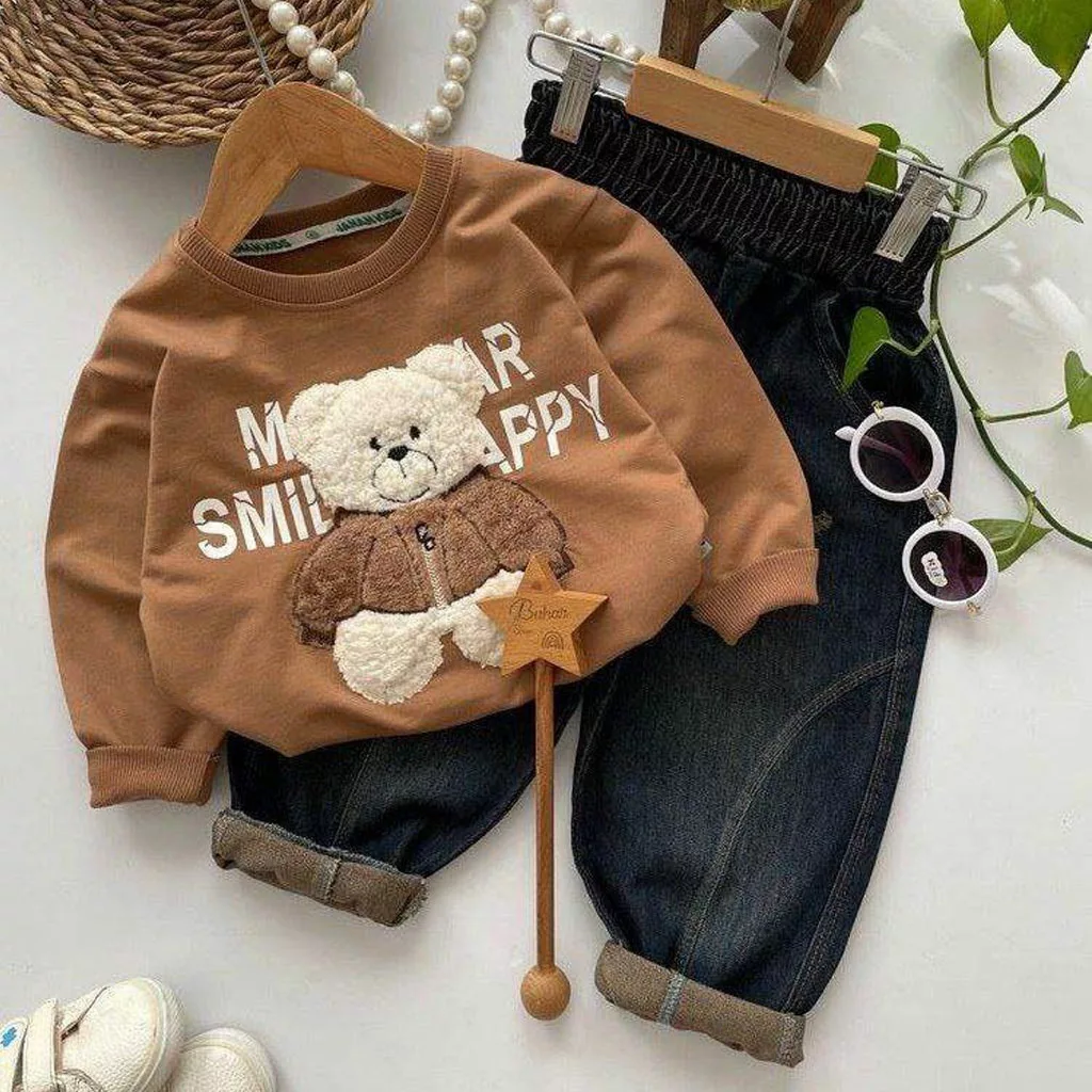 بلوز شلوار لی خرس پشمالو سایز ۴۰ تا ۵۵ کد ۵۸۵۹