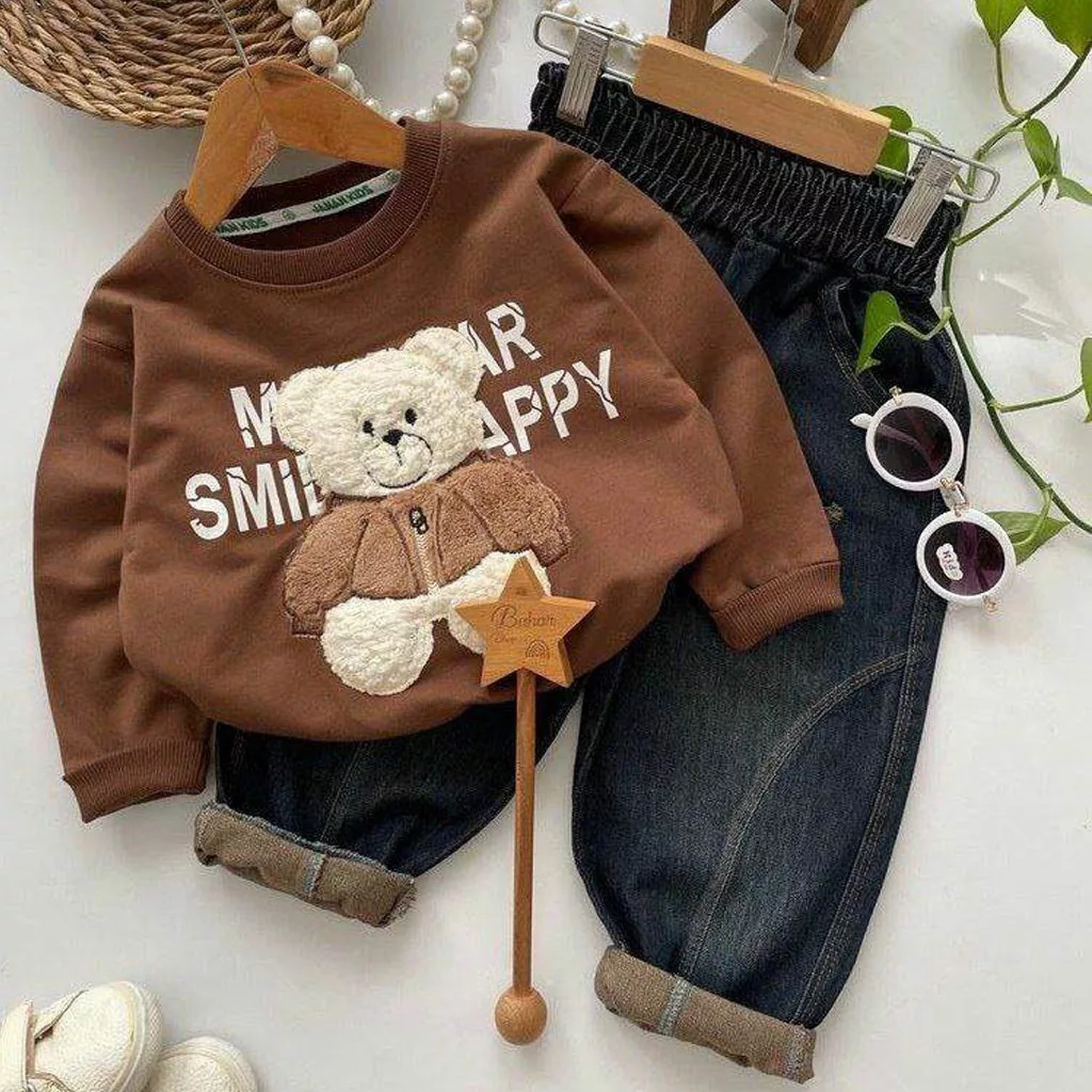 بلوز شلوار لی خرس پشمالو سایز ۴۰ تا ۵۵ کد ۵۸۵۹