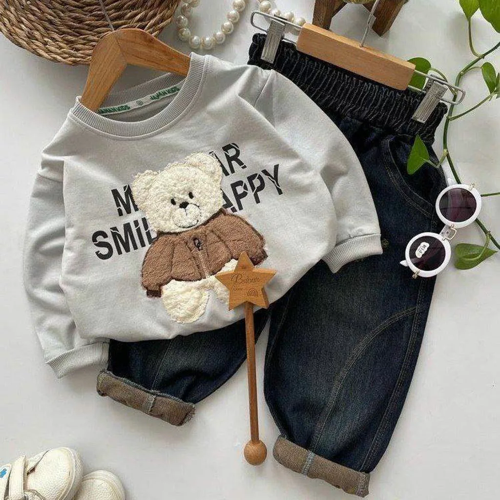 بلوز شلوار لی خرس پشمالو سایز ۴۰ تا ۵۵ کد ۵۸۵۹