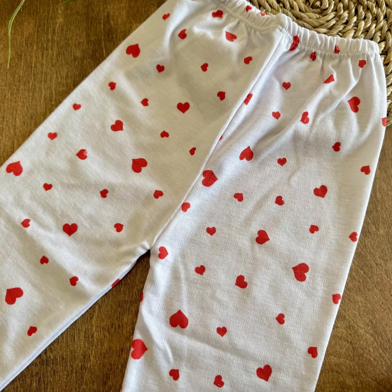 شلوار تک قلبی سفید سایز 4 تا 6 کد 1572