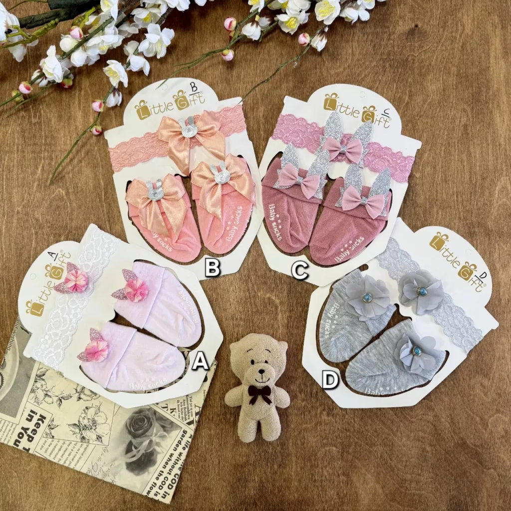 ست هد و جوراب رنگی کد 2044