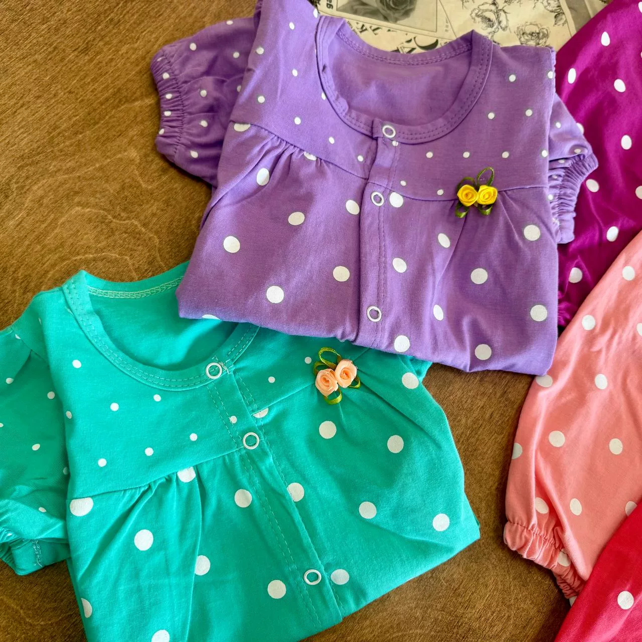 رامپر خالخالی گلدار جلو دکمه کد 4391