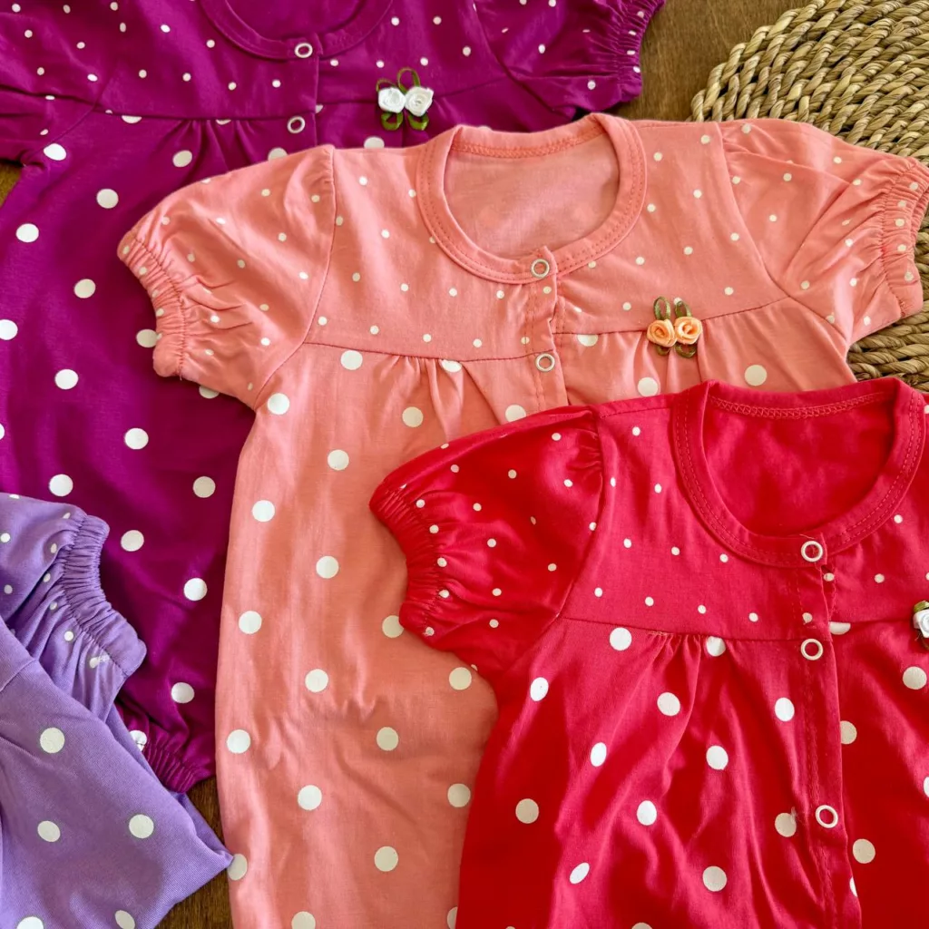 رامپر خالخالی گلدار جلو دکمه کد 4391