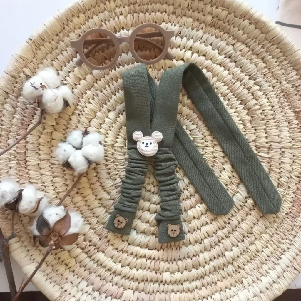 بلوز شلوار کتان ساسبندی دخترانه سبز کد ۵۸۵۸