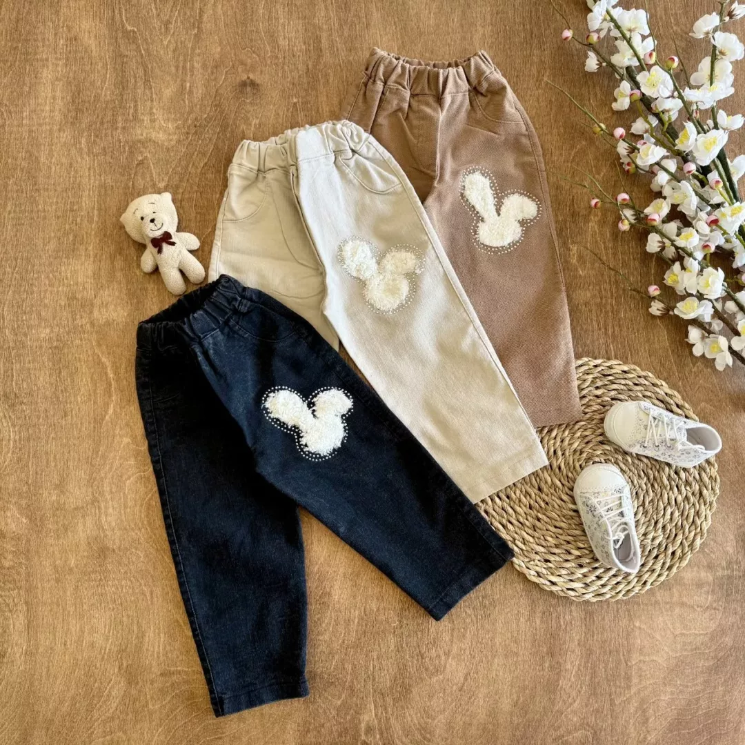 شلوار لی خرگوش پشمالو نگینی سایز 50 تا 70 کد 5863