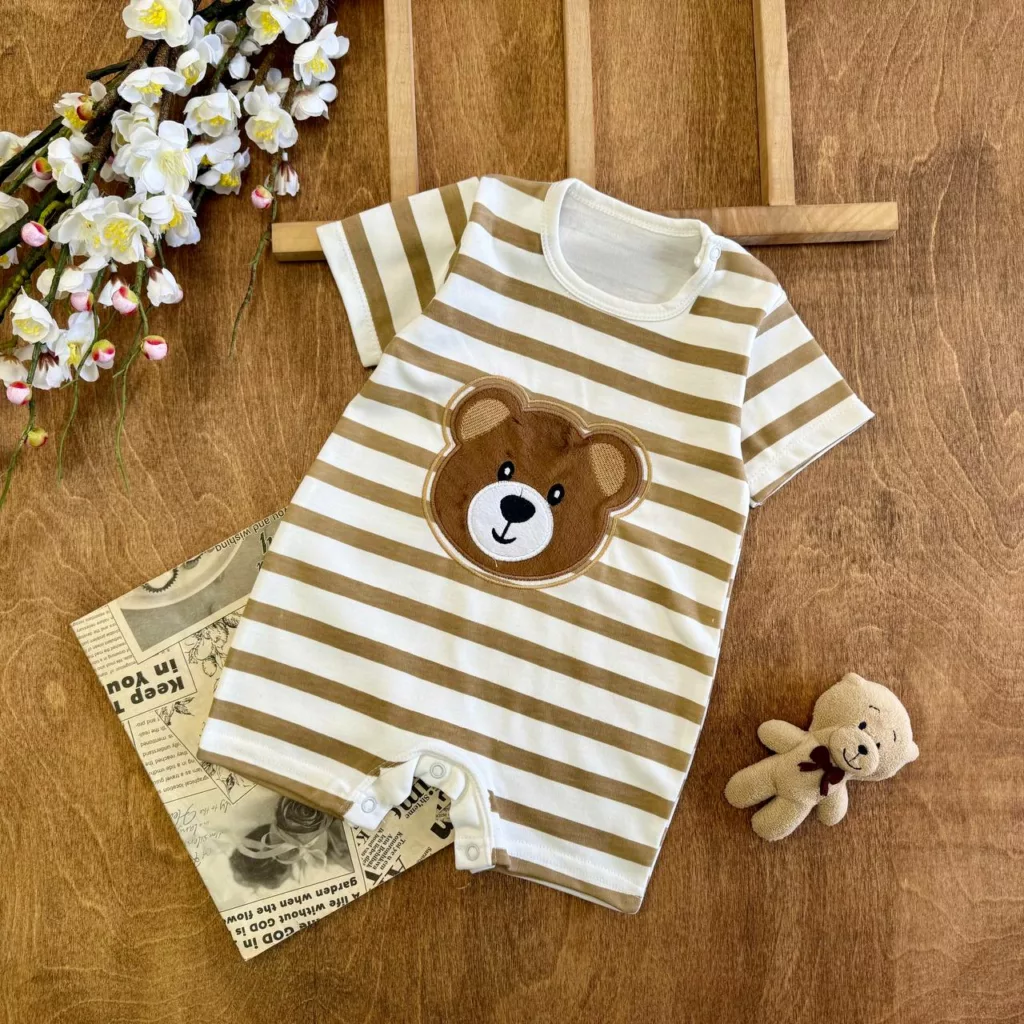 رامپر راه راه خرس گلدوزی کد 4422