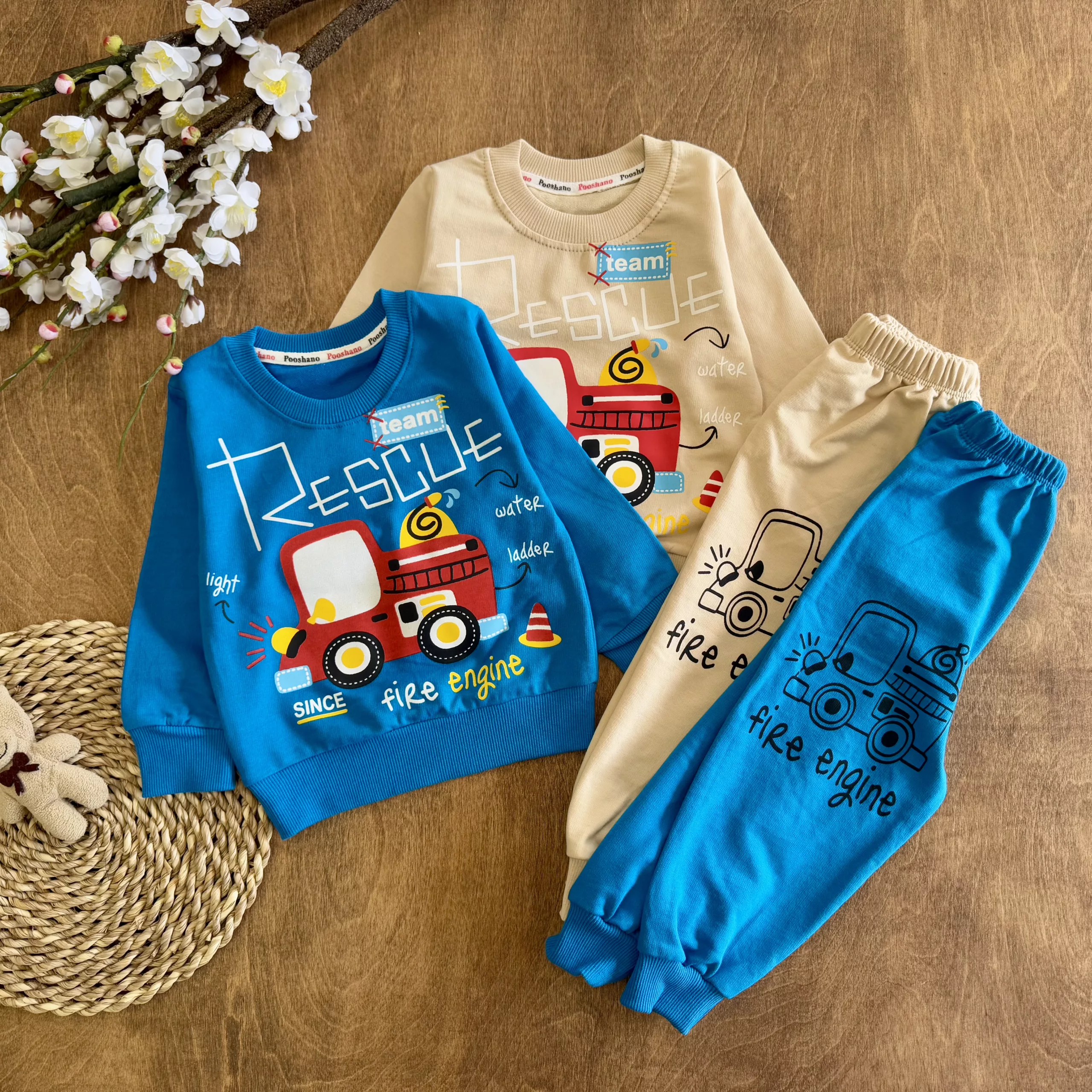 بلوز شلوار آتشنشانی سایز ۳۵ تا ۴۵ کد ۵۷۹۶