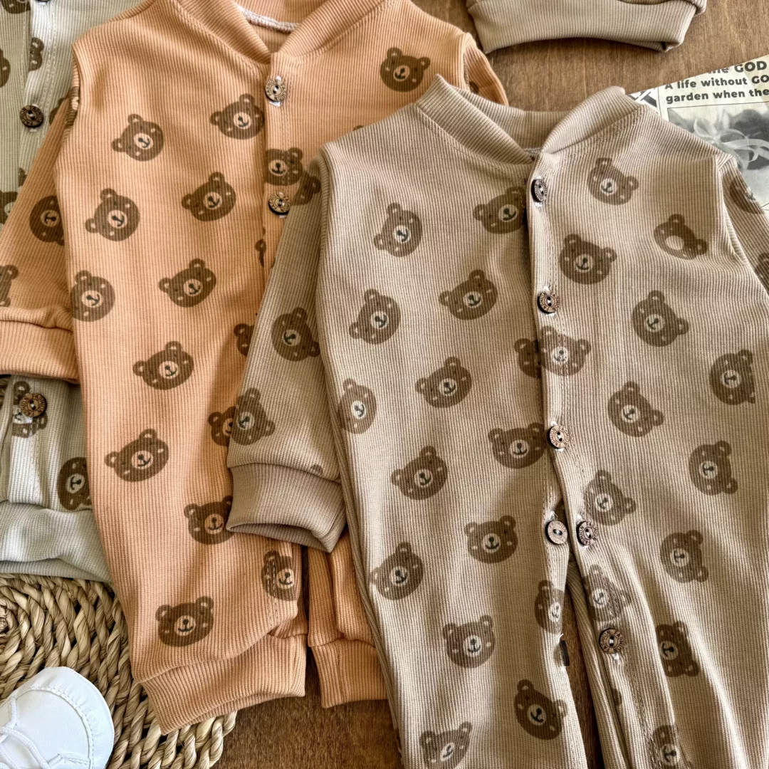 سرهمی کبریتی خرس (دکمه دار) سایز 1 تا 3 کد 3095