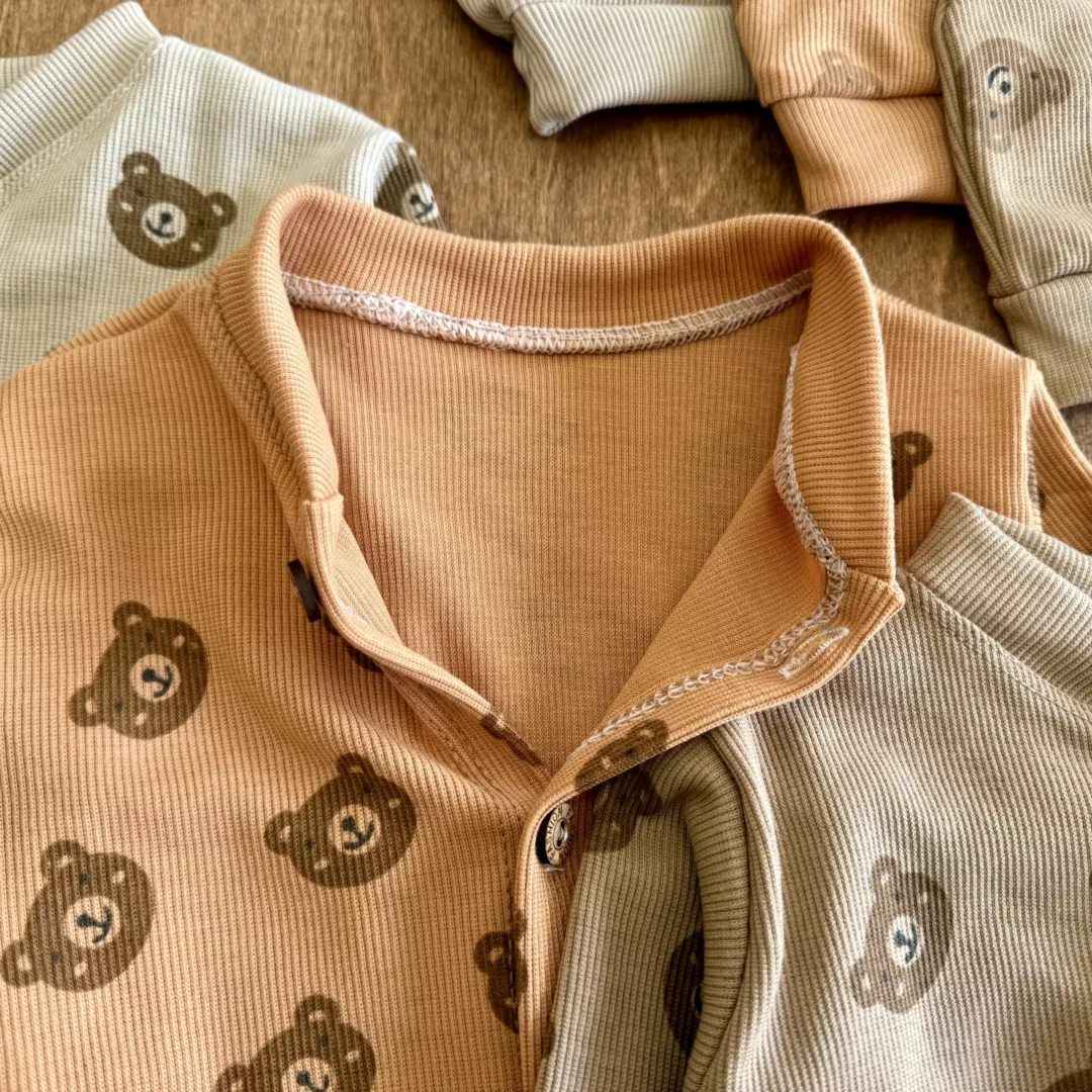 سرهمی کبریتی خرس (دکمه دار) سایز 1 تا 3 کد 3095