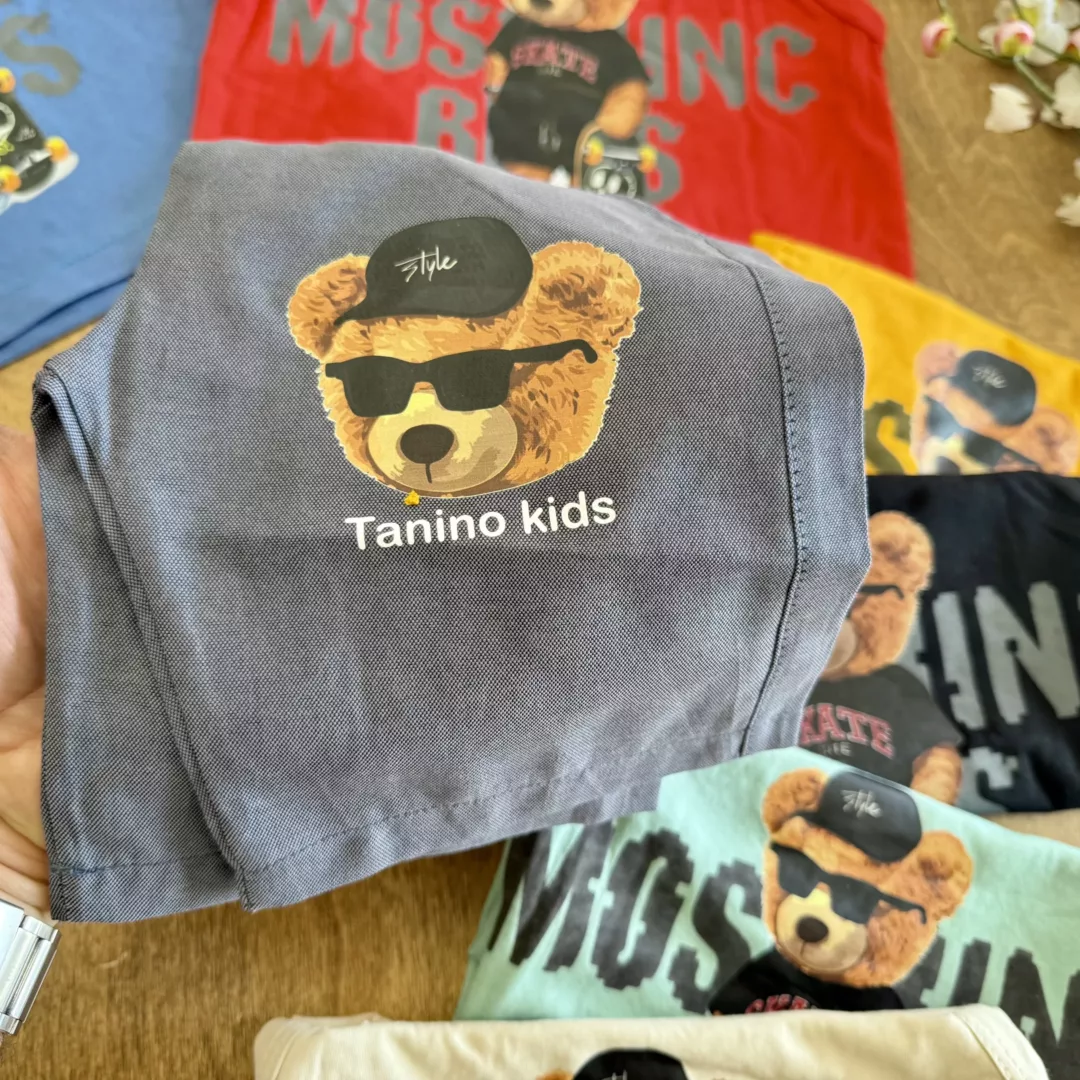 تاپ شلوارک خرس عینکی موسچینو سایز ۳۵ تا ۴۵ کد ۵۸۳۹