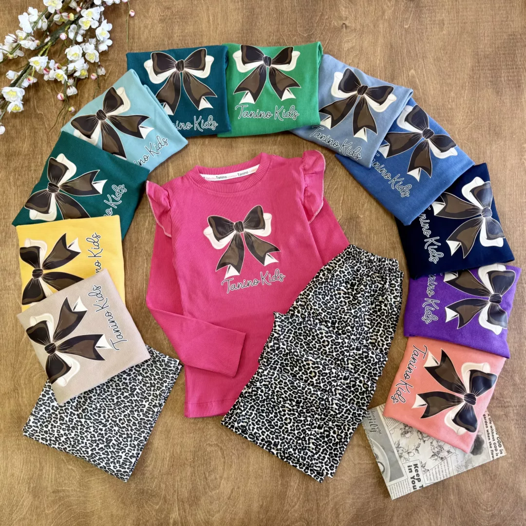 بلوز شلوار فانریپ پلنگی پاپیون سایز 50،55 کد 5842