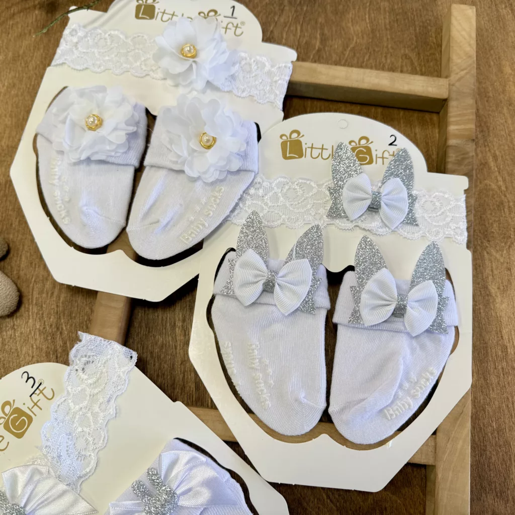 ست هد و جوراب سفید کد 2043