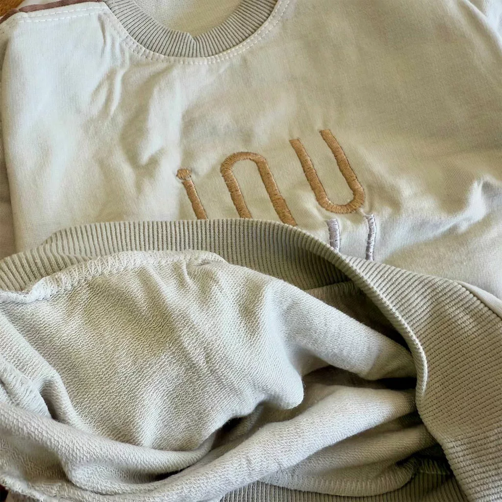 بلوز شلوار کتان آستین خط دار Inu کد ۵۸۱۵