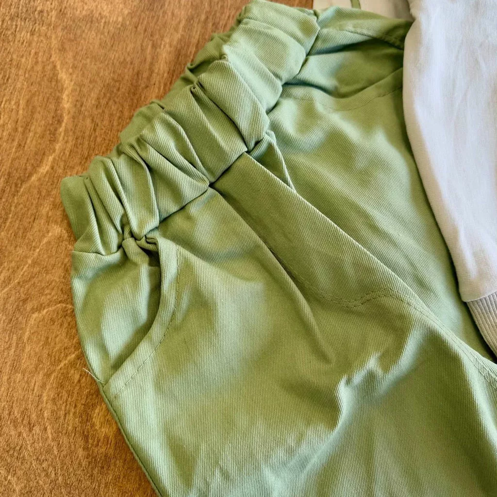 بلوز شلوار کتان آستین خط دار Inu کد ۵۸۱۵