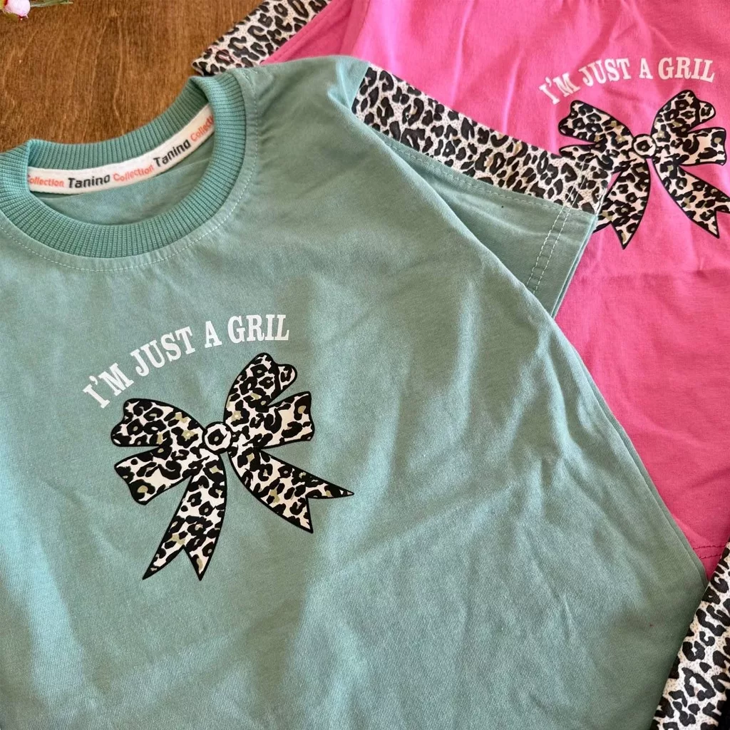 تیشرت شلوارک پاپیون پلنگی سایز ۴۰ تا ۵۵ کد ۵۸۵۰