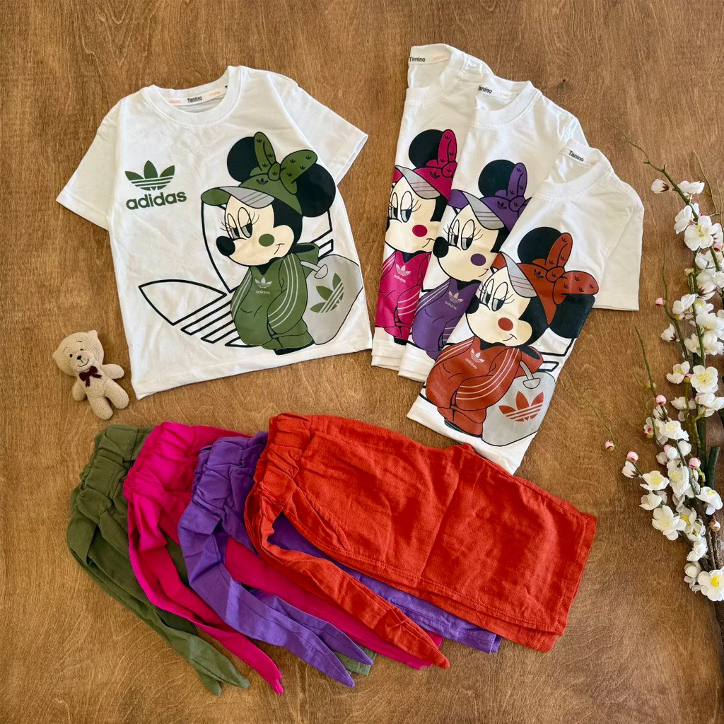 تیشرت شلوارک لینن مینی موس آدیداس سایز ۴۵،۵۰ کد ۵۸۳۸