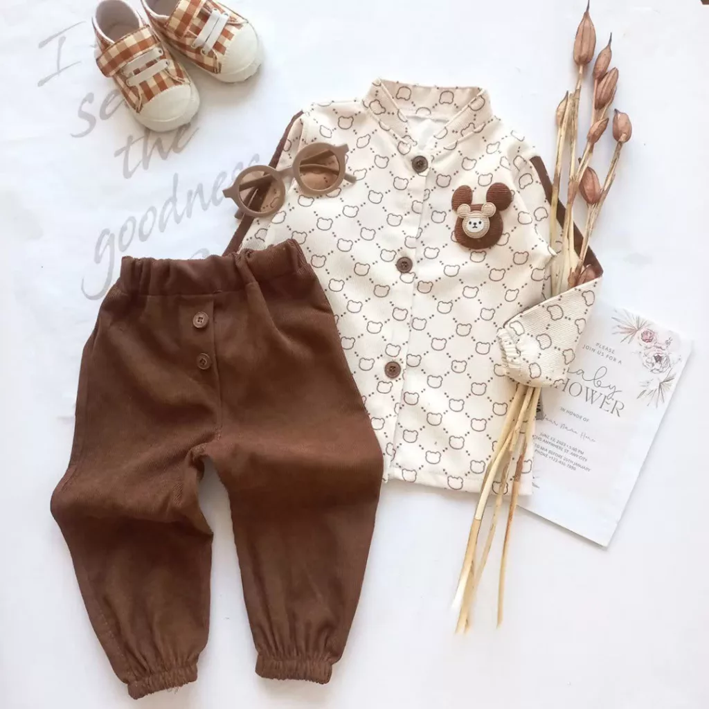 بلوز شلوار مخمل جلودکمه پسرانه مدل شروین کد ۵۸۵۵