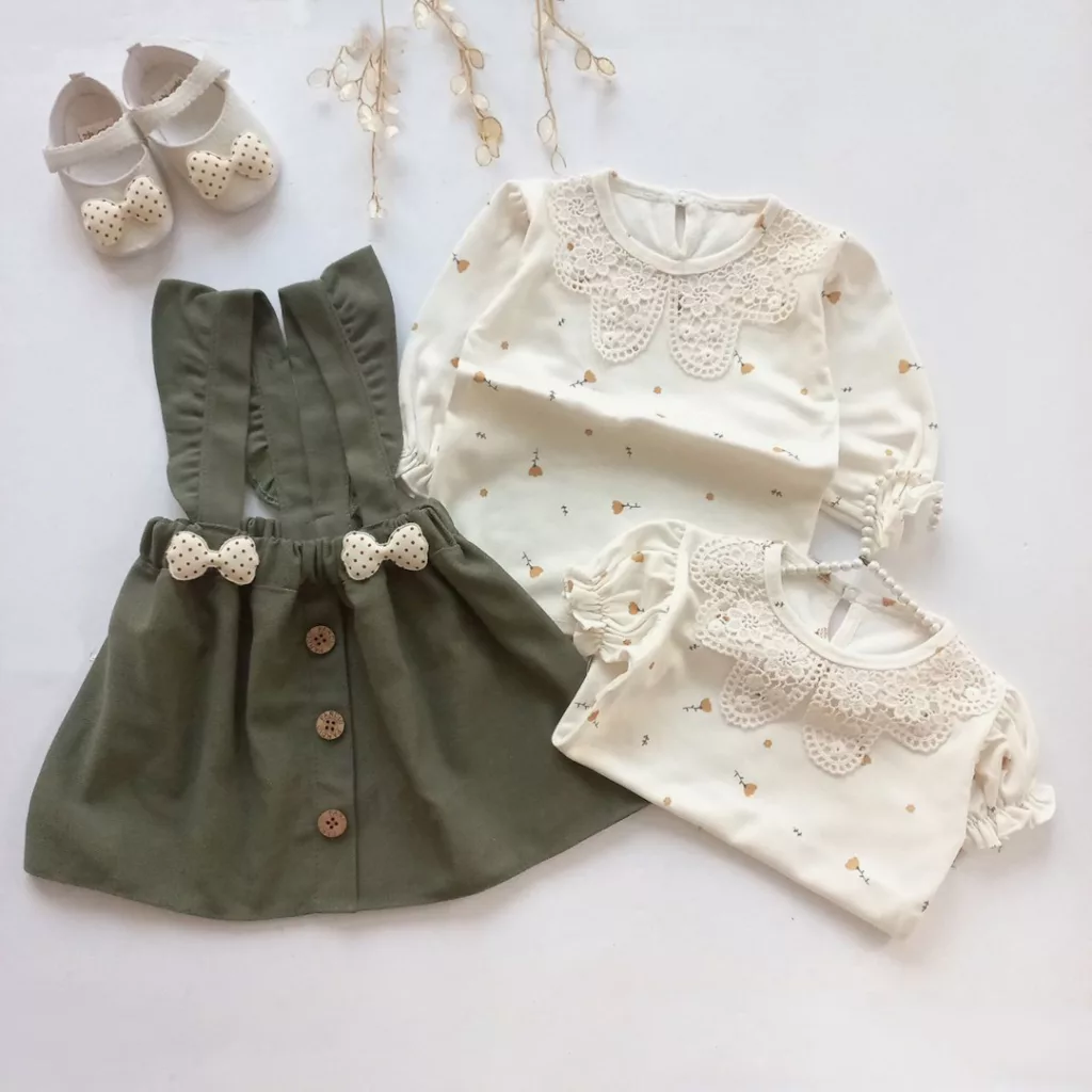 بلوز و سارافون کتان سبز ملینا کد ۵۸۵۶