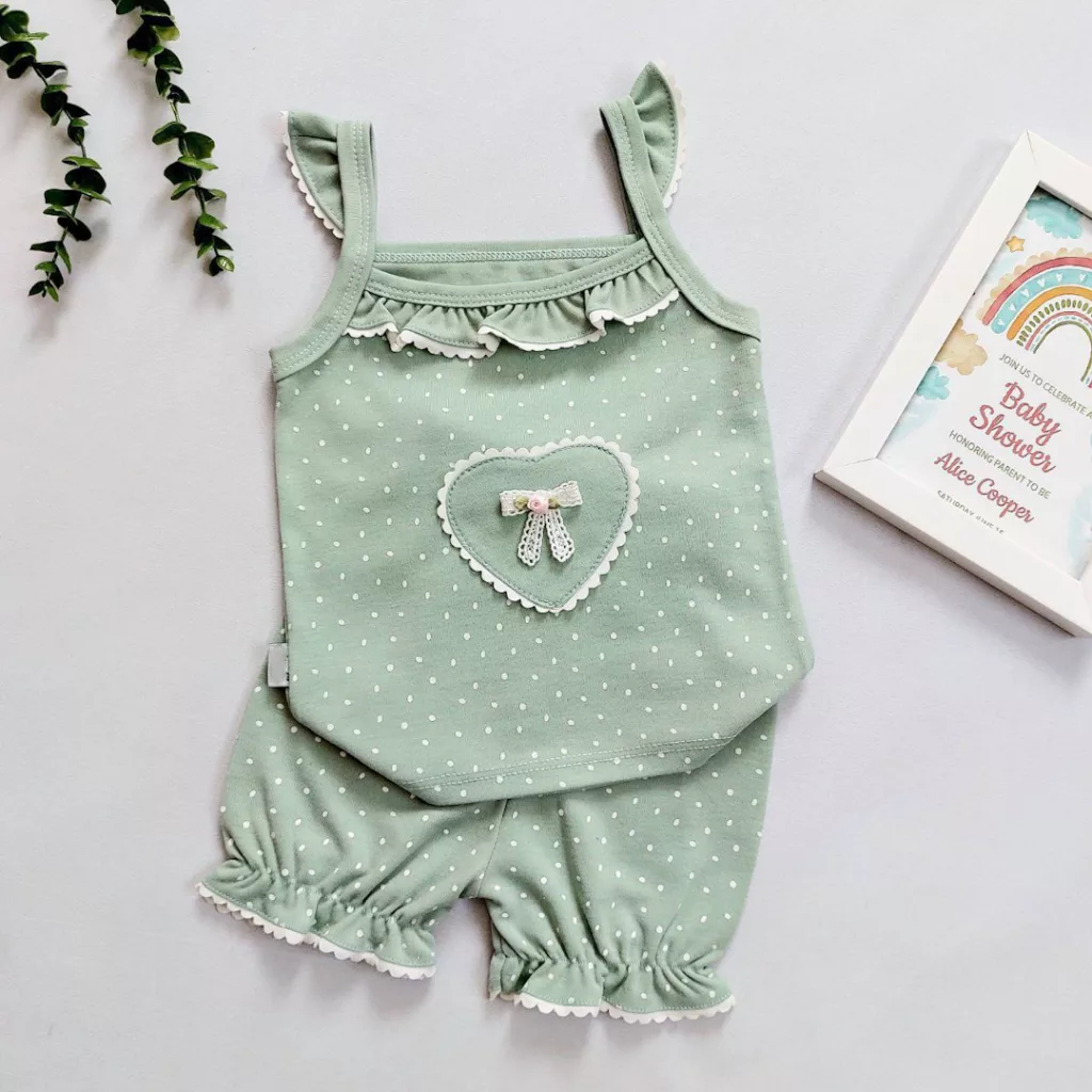 تاپ شورت پرنسس سبز سایز ۱ تا 5 کد 5880