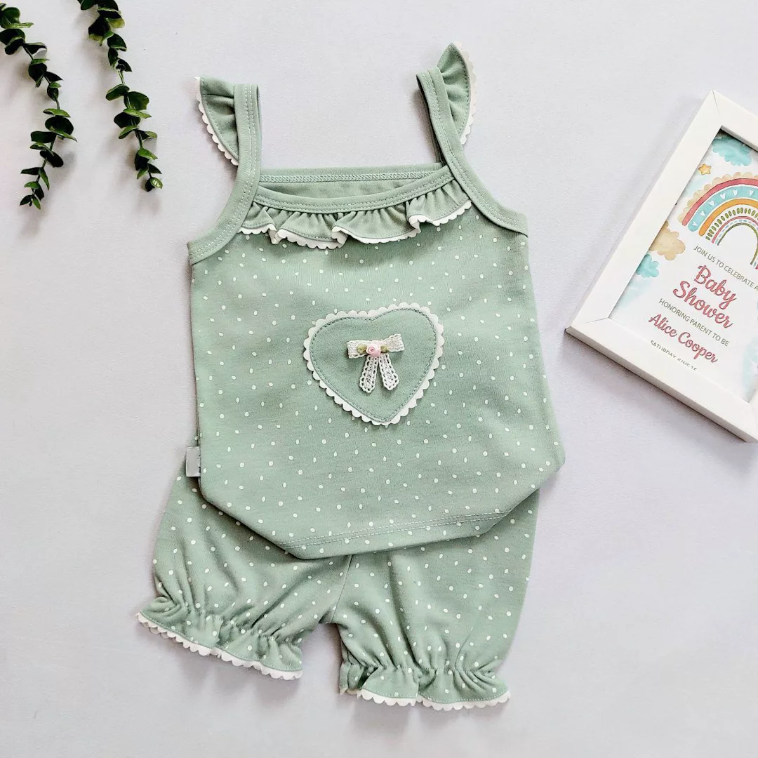 تاپ شورت پرنسس سبز سایز ۱ تا 5 کد 5880