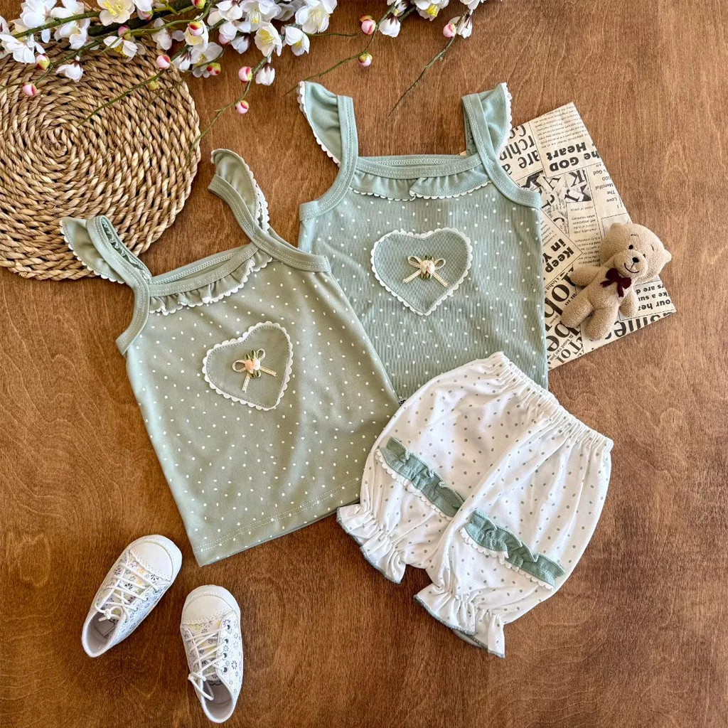 تاپ شورت پرنسس (سبز و سفید) سایز ۱ تا ۴ کد ۵۸۷۳