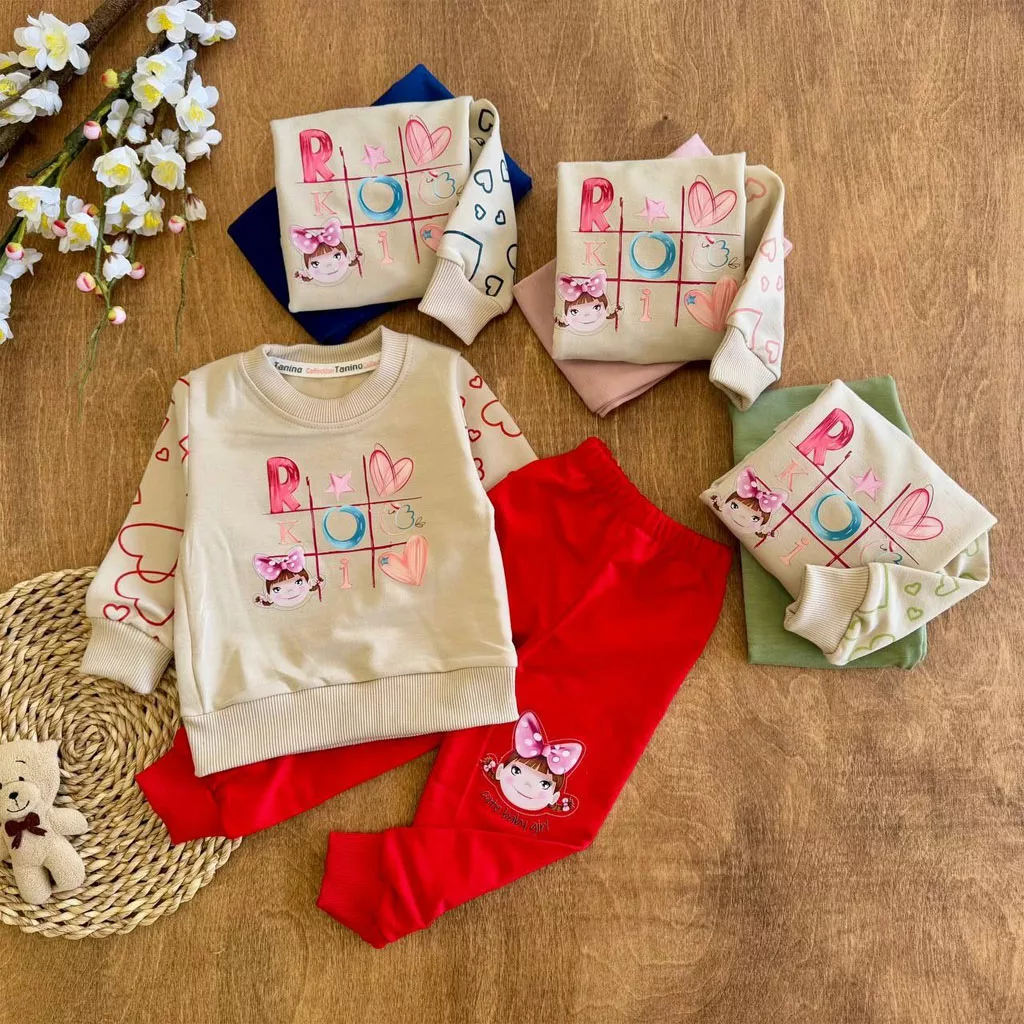 بلوز شلوار سودوکو قلبی (ایراددار) کد ۵۸۱۹-1