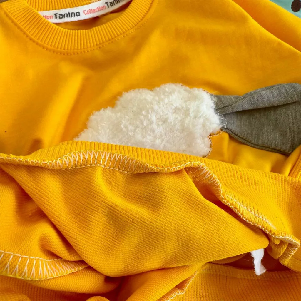 بلوز شلوار ببعی پشمالو گوش دار سایز ۳۵،۴۰ کد ۵۸۱۷