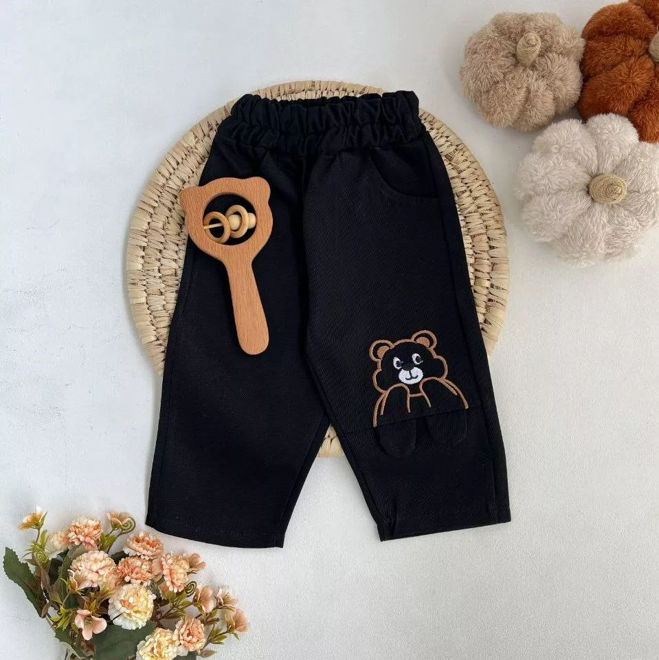 شلوار کتان پنبه خرس پادار کد ۵۸۱۰