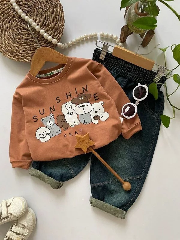 بلوز شلوار لی حیوانات sun shine سایز ۳۵ تا ۵۰ کد ۵۸۱۴