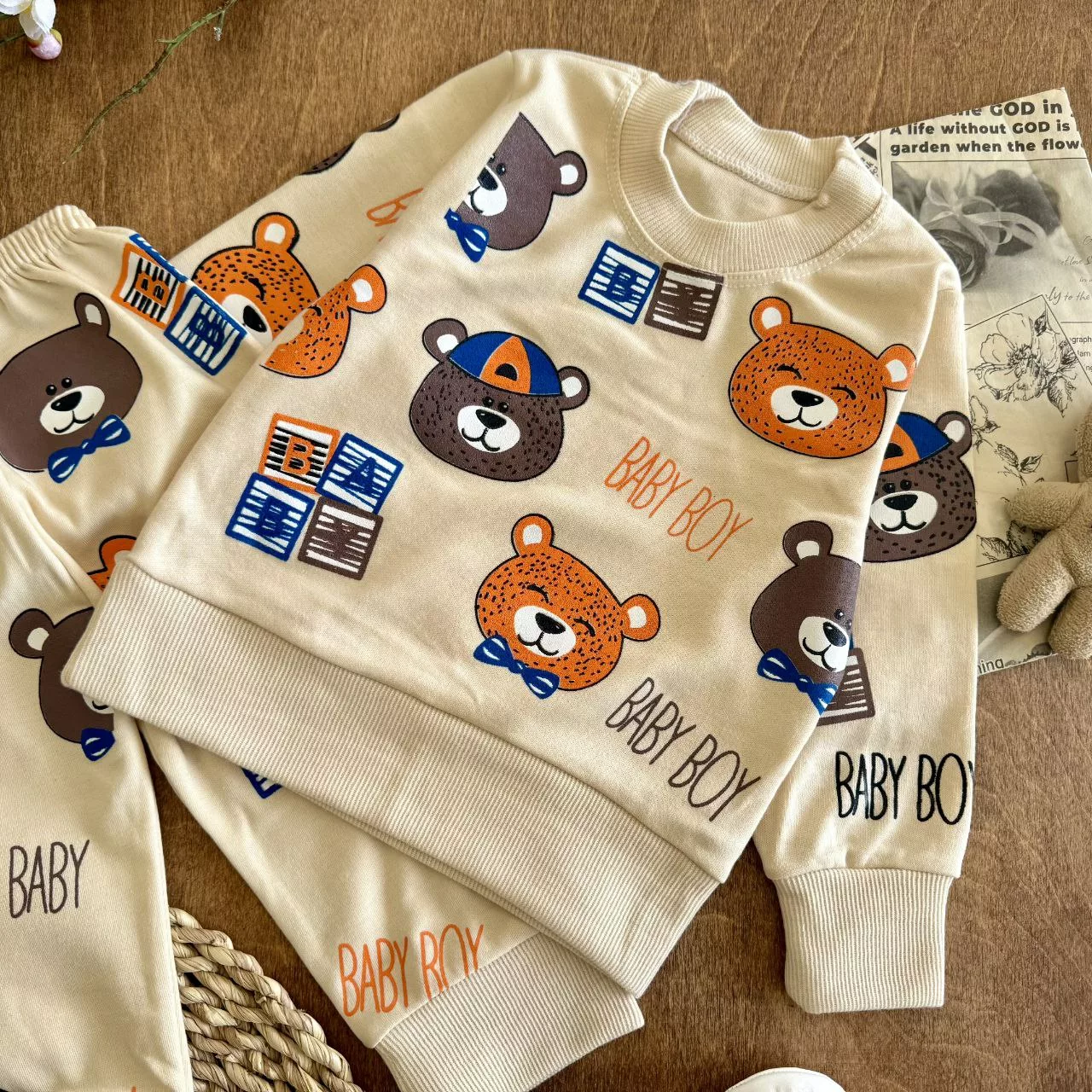 بلوز شلوار خرس baby boy سایز ۳۵ تا ۴۵ کد ۵۸۲۳