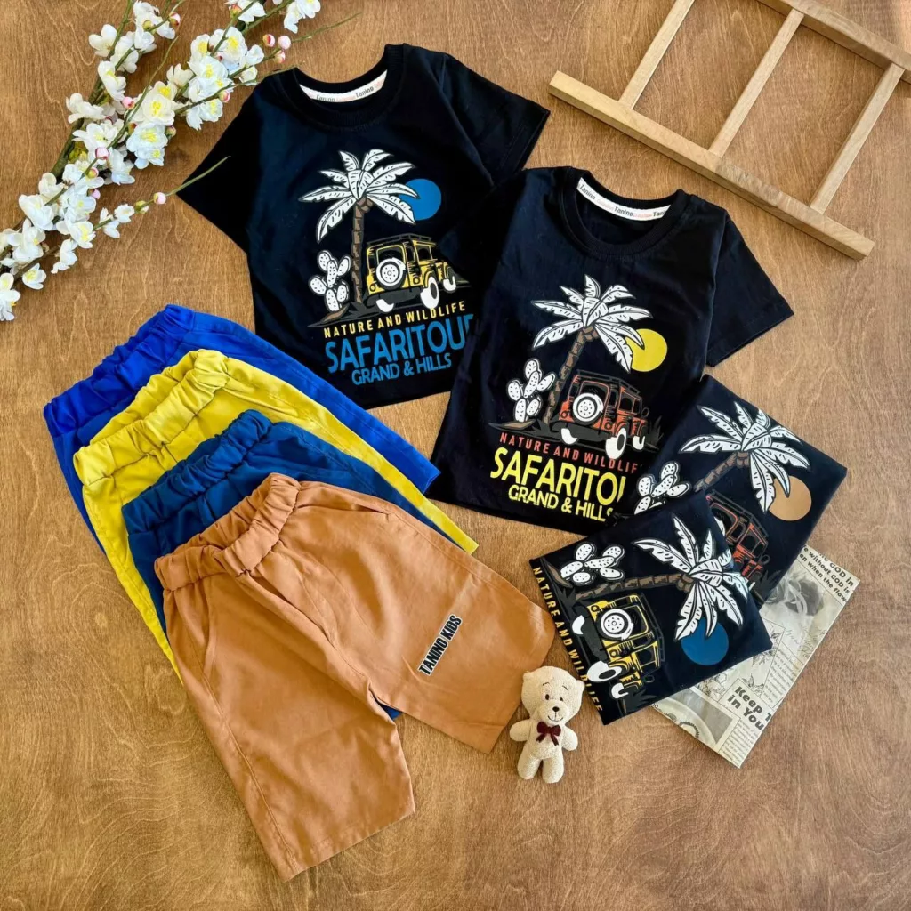 تیشرت شلوارک کتان نخل و جیپ سایز ۴۰،۴۵ کد ۵۸۵۲