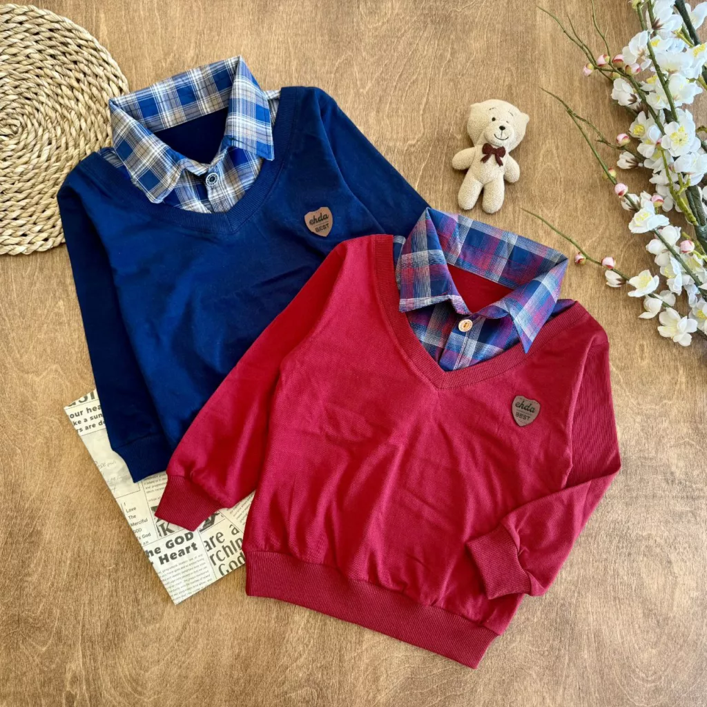 بلوز تک یقه دار چهارخونه (PZ) سایز ۴۰ تا ۵۵ کد ۵۸۶۰