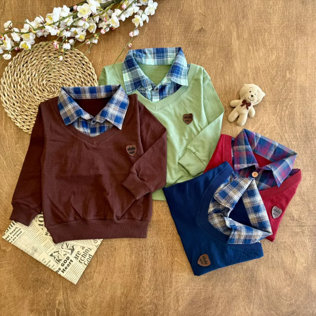 بلوز تک یقه دار چهارخونه (PZ) سایز ۴۰ تا ۵۵ کد ۵۸۶۰