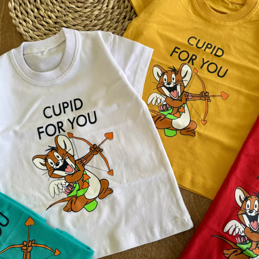 تیشرت تک جری کمان دار Cupid سایز 35 تا 45 کد 5935