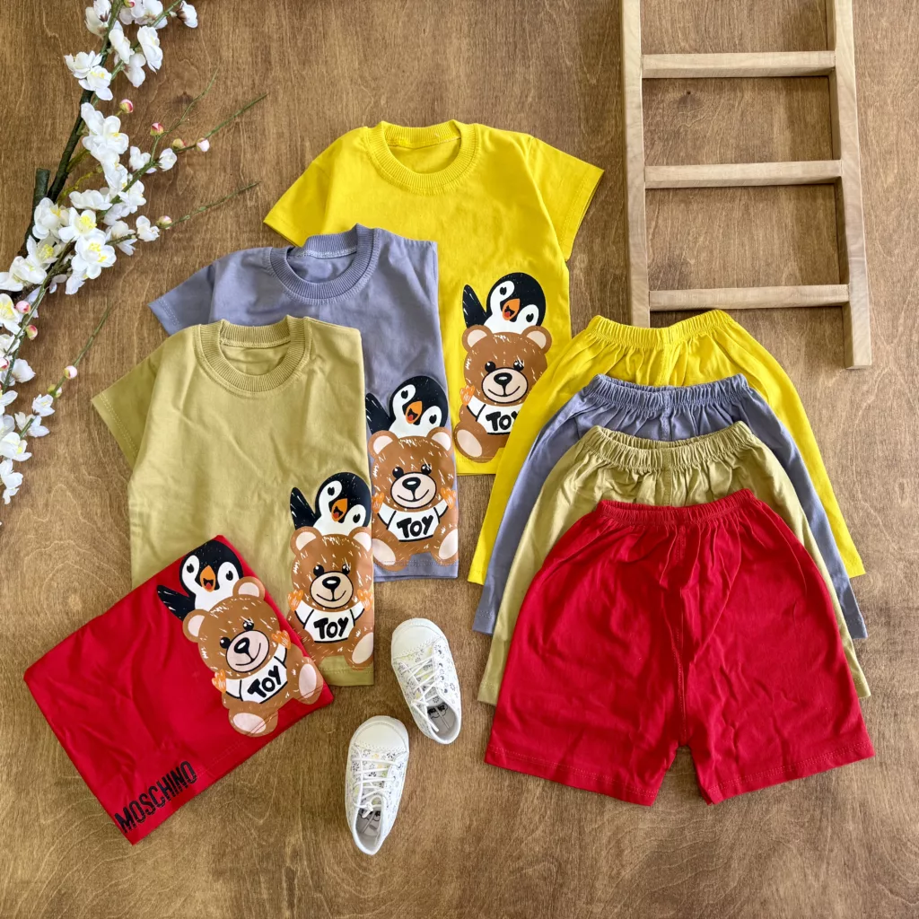 تیشرت شلوارک خرس و پنگوئن Toy سایز 35 تا 45 کد 5927